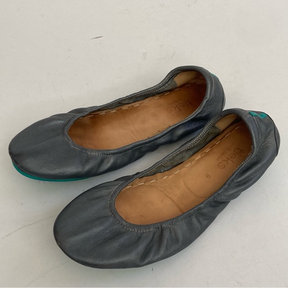 TIEKS By Gavriell Classic Leather Ballet Flats Gray sz 9 - Picture 4 of 15